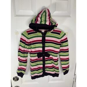 Gymboree Striped Hooded Cardigan Sweater Girls Size M (7–8)